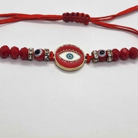 Brand New Red Evil Eye Adjustable Bracelet - Picture 3 of 4